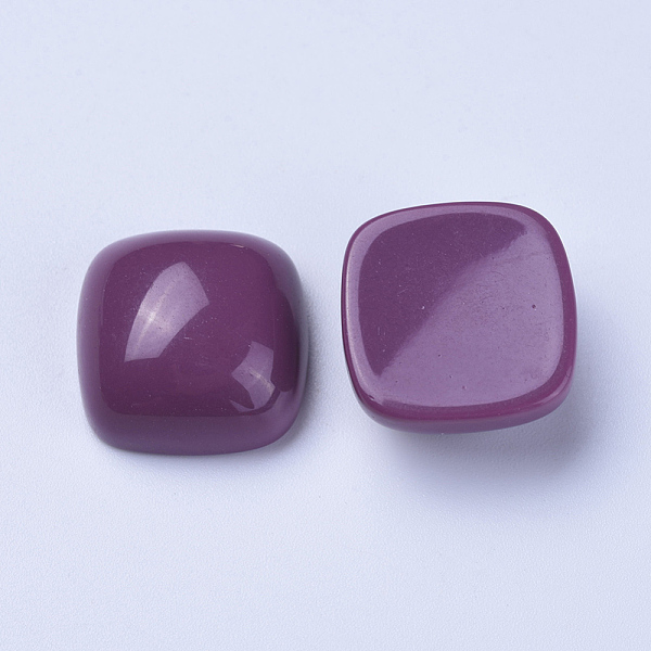 PandaHall Resin Cabochons, Square, Purple, 14.5~15x14.5~15x7~7.5mm Resin Square Purple